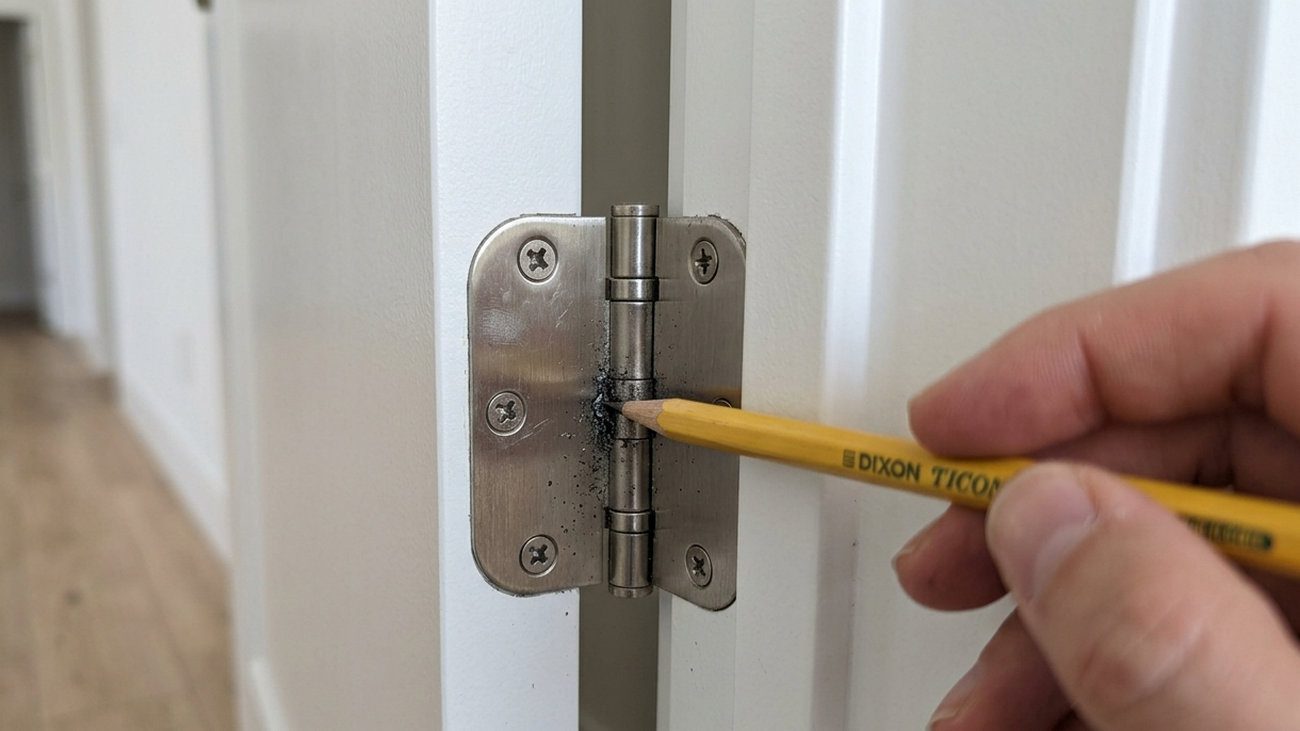 Для змащування дверних петель від скрипу можна використати звичайний грифель