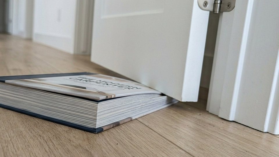 Книга під дверима допоможе вам змастити двері без сторонньої допомоги