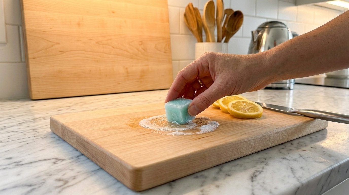 Особливо корисна така паста для прибирання на кухонних поверхнях та відмивання запаху з обробних дошок
