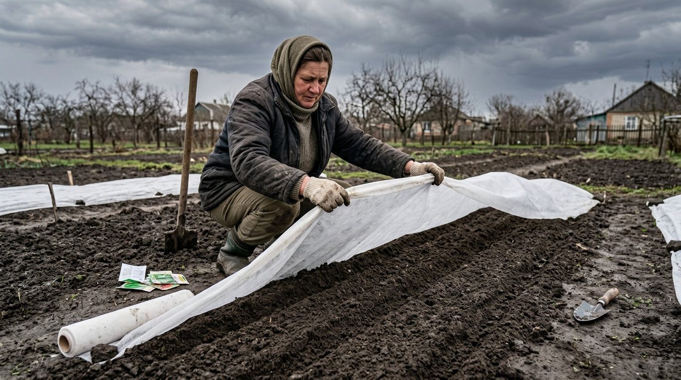 Легке укриття допомагає зберегти вологу та посіви після опадів