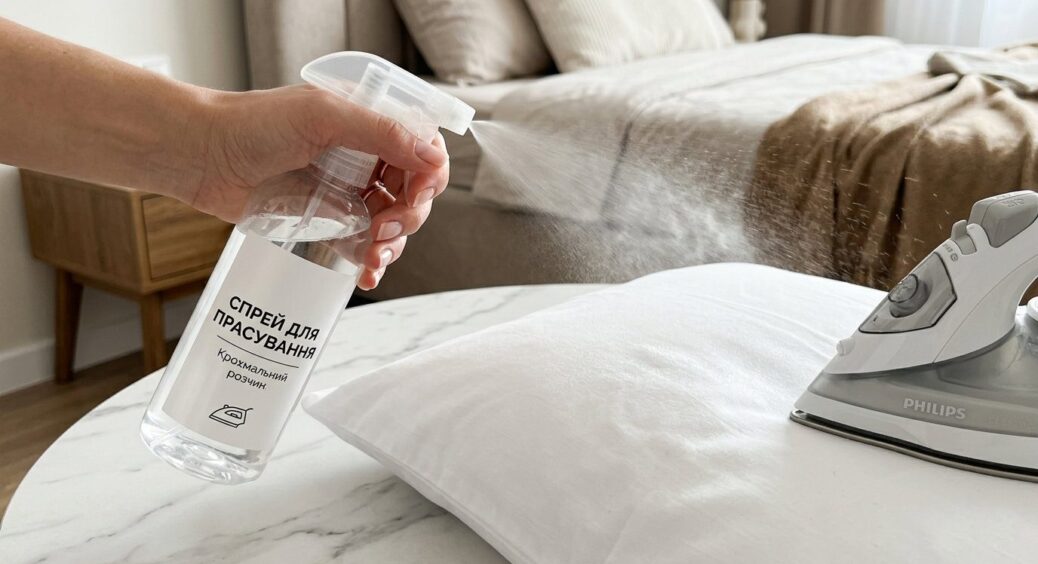 Додаю 1 ложку крохмалю в пульверизатор при прасуванні постелі: ефект – як у п’ятизірковому готелі 