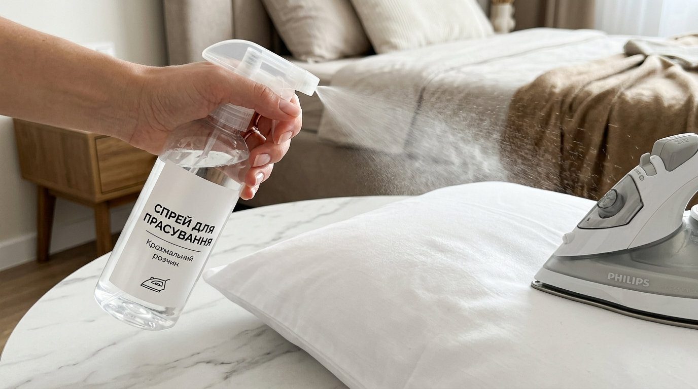 Для того, щоб постіль була рівною та м'якою, можна використовувати крохмаль під час прасування