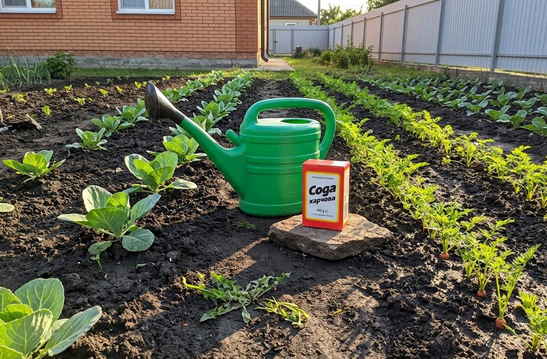 Легким розчином соди можна поливати капусту та коренеплоди для кращого врожаю