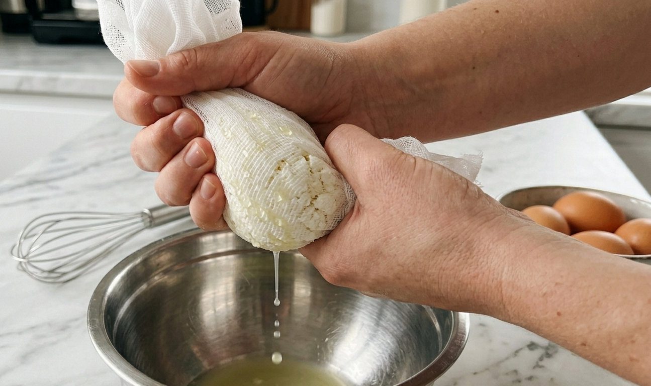 Зайва вологість – це або рідке тісто, або надлишок борошна, тому треба відтискати сир