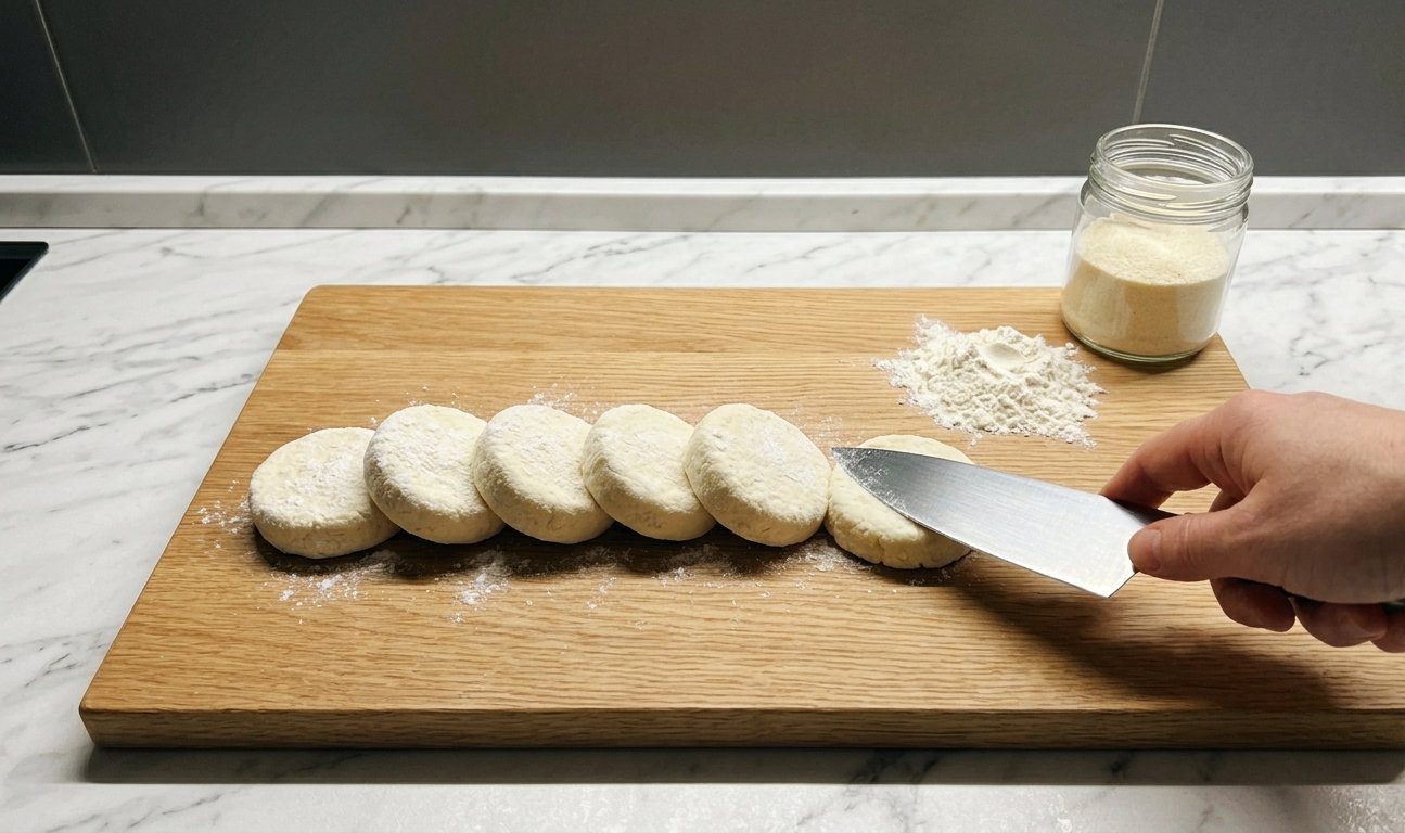 Для зручності можна формувати ковбаску з тіста, а потім нарізати на шайби