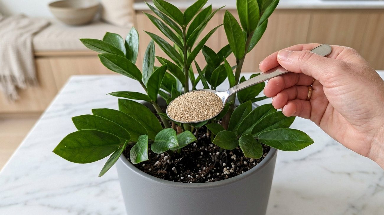 Підживлення заміокулькаса дріжджами для прискорення росту