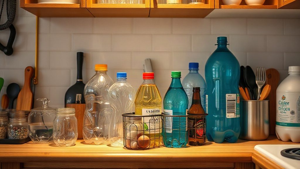 Геніальні кухонні органайзери з пластикових пляшок для економії простору