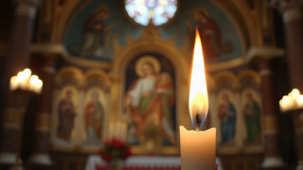 Запалена свічка в церкві