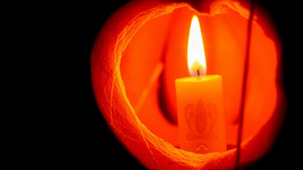 Гарбуз на Геловін з підсвіткою