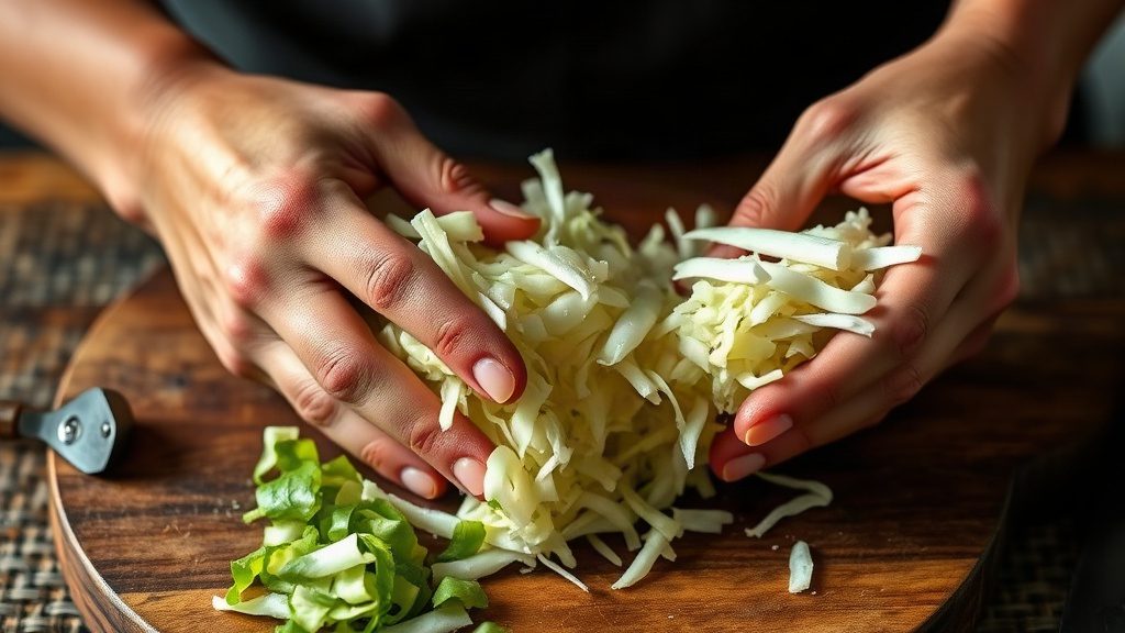 Процес нарізання капусти для квашення